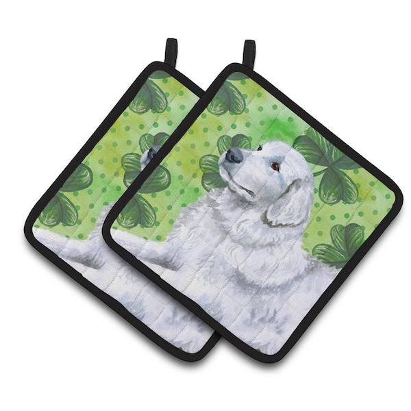 Carolines Treasures Maremma Sheepdog St.Patricks Pair of Pot Holders - BB9849PTHD