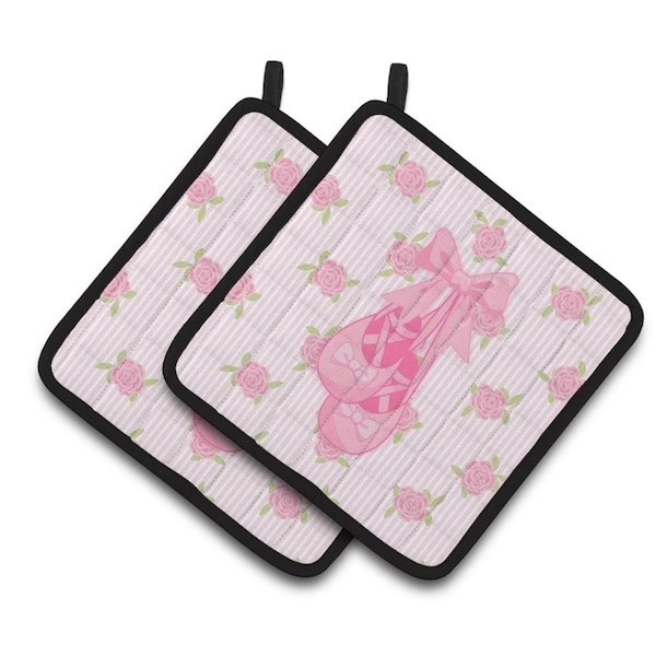 Carolines Treasures Ballerina Ballet Shoes Pair of Pot Holders - BB5157PTHD