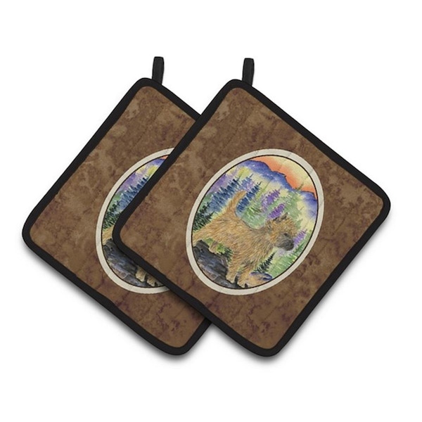 Carolines Treasures Cairn Terrier Pair of Pot Holders, 7.5 x 3 x 7.5 in. - SS8255PTHD