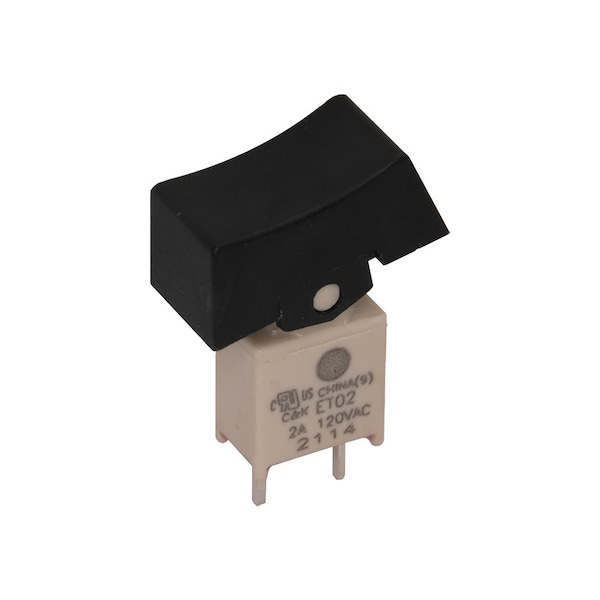 Interruptor basculante C&K Components, SPDT, enclavado, 3A, 28Vdc, terminal de soldadura, actuador basculante, montaje en agujero pasante en ángulo recto - ET01J6AQE2