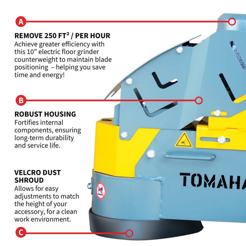 Tomahawk Power Tomahawk 11 Amp Corded 10 Inch Electric Floor Grinder Sander Polisher with Diamond Grinding Disc Plate - TGDR10

Potencia Tomahawk Tomahawk 11 Amp Corded 10 Pulgadas Eléctrico Amoladora Lijadora Pulidora de Piso con Disco de Molienda de Diamante - TGDR10