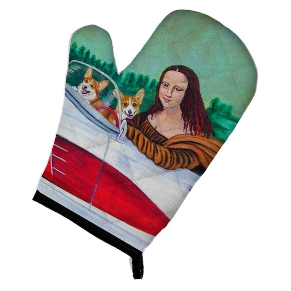 Carolines Treasures Mona Lisa with Corgi Oven Mitt - 7284OVMT