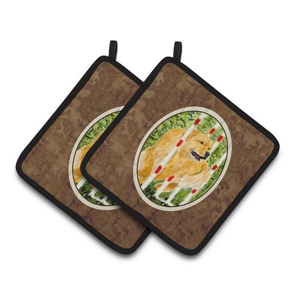 Carolines Treasures Golden Retriever Pair of Pot Holders, 7.5 x 3 x 7.5 in. - SS8906PTHD