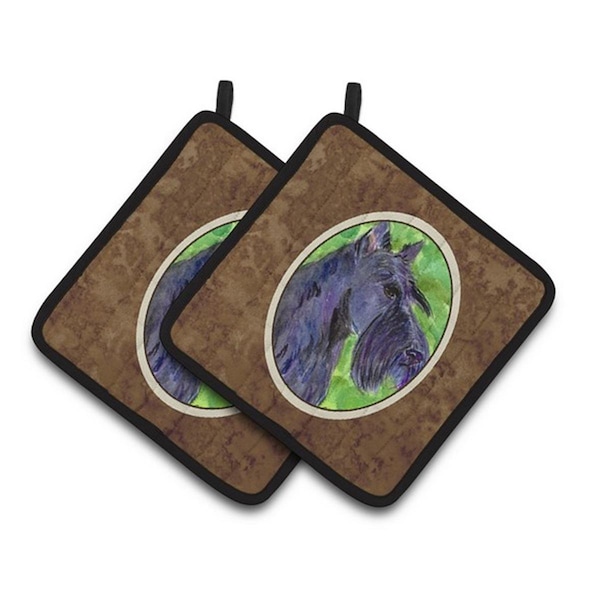 Carolines Treasures Scottish Terrier Pair of Pot Holders, 7.5 x 3 x 7.5 in. - SS8792PTHD