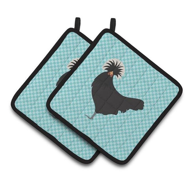 Carolines Treasures Carolines Treasures BB8008PTHD Polish Poland Chicken Blue Check Pair of Pot Holders - BB8008PTHD
