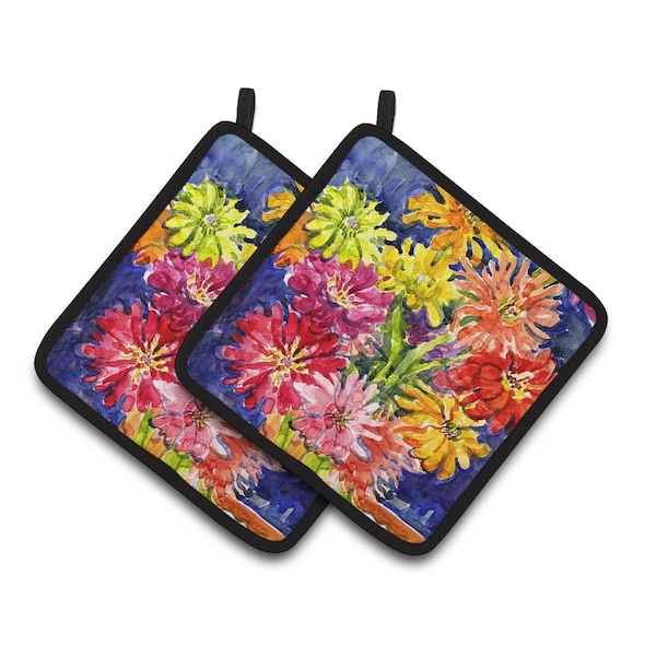 Carolines Treasures Carolines Treasures 6069PTHD Flower - Gerber Daisies Pair of Pot Holders - 6069PTHD