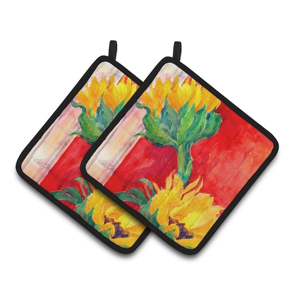 Carolines Treasures Flower - Sunflower Pair of Pot Holders - 6111PTHD