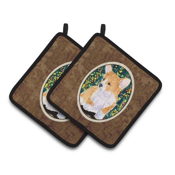 Carolines Treasures Corgi Pair of Pot Holders, 7.5 x 3 x 7.5 in. - SS8967PTHD