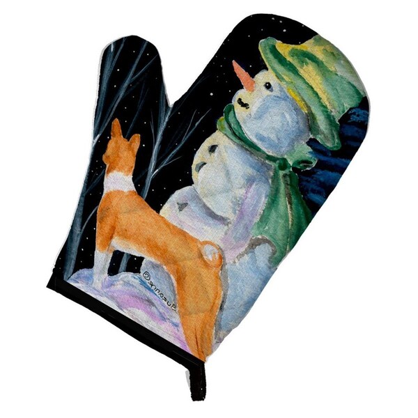 Carolines Treasures Snowman with Basenji Oven Mitt - SS8556OVMT