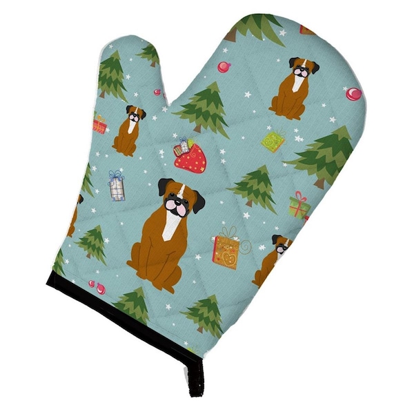Carolines Treasures Christmas Flashy Fawn Boxer Oven Mitt - BB4776OVMT