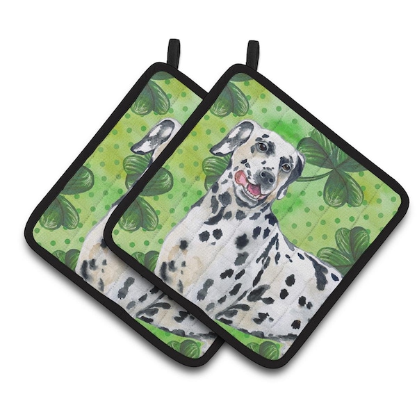 Carolines Treasures Dalmatian St.Patricks Pair of Pot Holders - BB9827PTHD