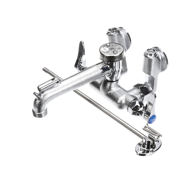 T&S Brass Service Sink Faucet, Wall Mount, Adjustable Center - B-0667-RGH