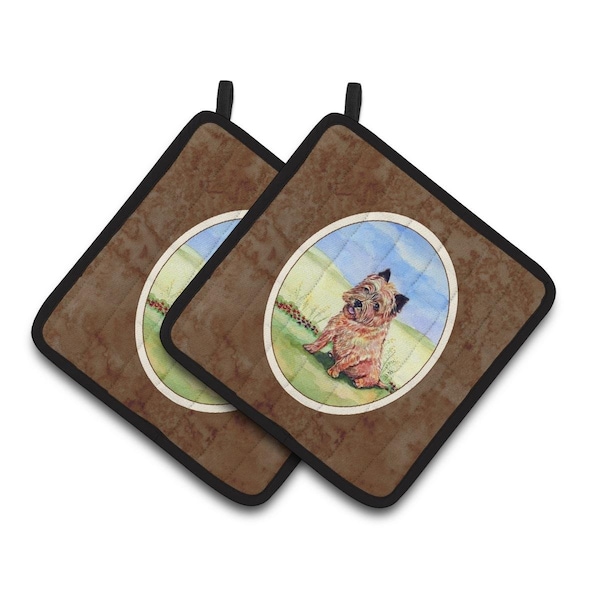 Carolines Treasures Cairn Terrier & the Chipmunk Pair of Pot Holders - 7017PTHD