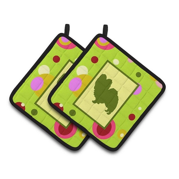 Carolines Treasures Papillon Pair of Pot Holders, 7.5 x 3 x 7.5 in. - CK1105PTHD