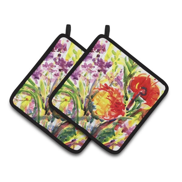 Carolines Treasures Flower Pair of Pot Holders - 6042PTHD