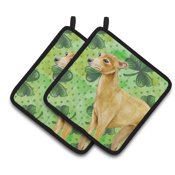 Carolines Treasures Italian Greyhound St.Patricks Pair of Pot Holders - BB9872PTHD