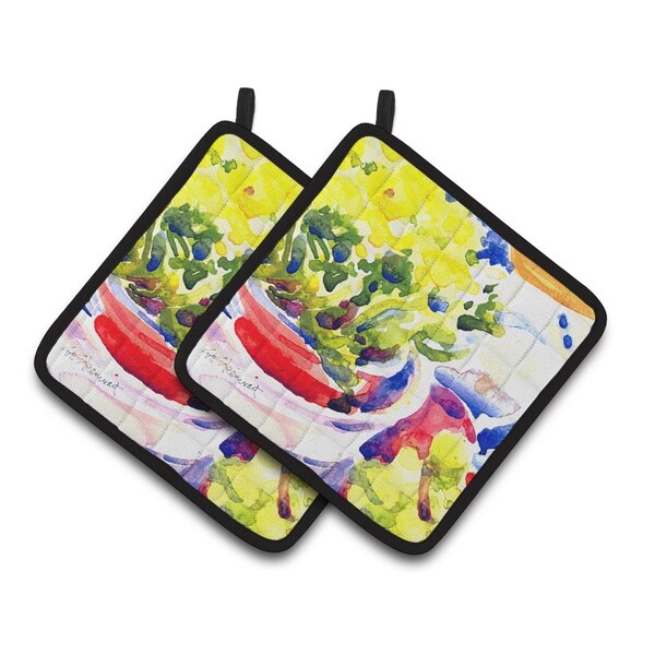 Carolines Treasures Flower Pair of Pot Holders - 6123PTHD