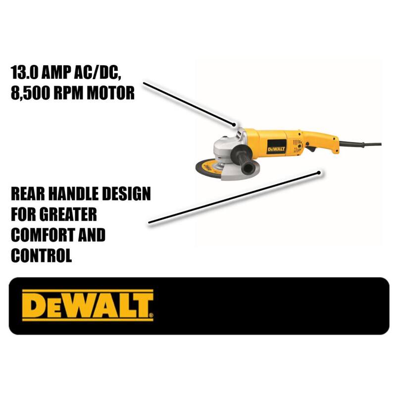 Amoladora angular de servicio pesado DEWALT de 13 amperes y 7 pulgadas con bolsa y ruedas - DW840K