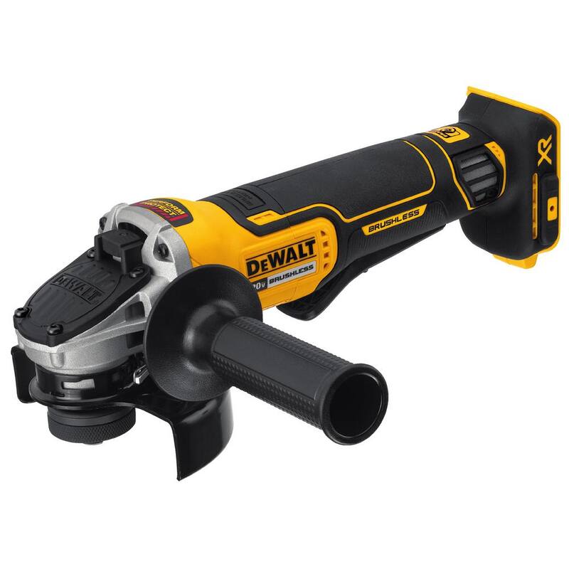 DEWALT 20V MAX XR Amoladora Angular Pequeña Inalámbrica Sin Escobillas de 4.5 pulgadas con interruptor de paleta y freno contra retrocesos (herramienta solamente) - DCG413B