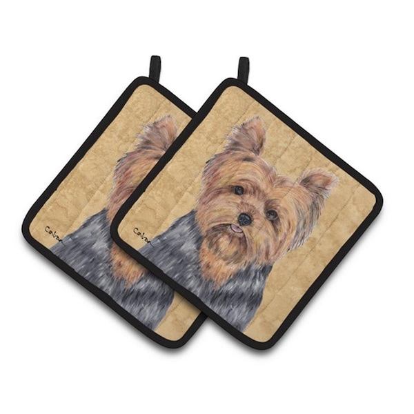 Carolines Treasures Yorkie Pair of Pot Holders, 7.5 x 3 x 7.5 in. - SC9123PTHD