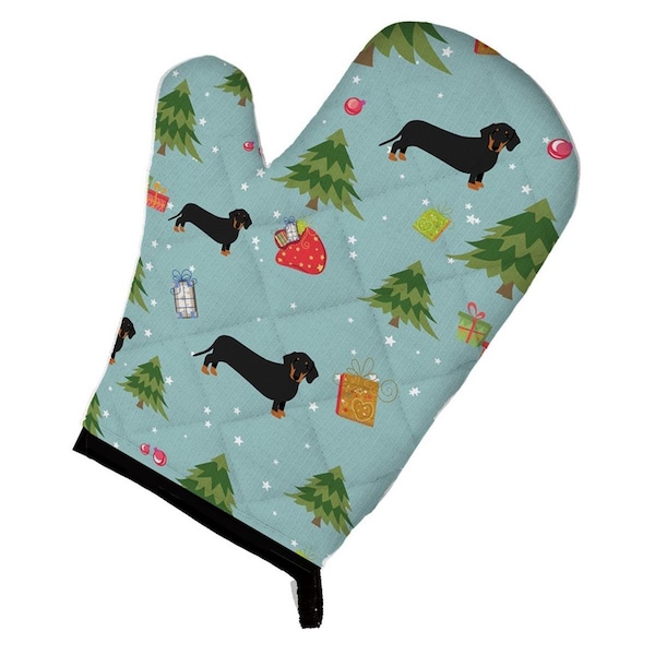 Carolines Treasures Christmas Black and Tan Dachshund Oven Mitt - BB4941OVMT