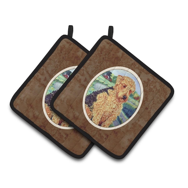Carolines Treasures Airedale Terrier Pair of Pot Holders - 7096PTHD