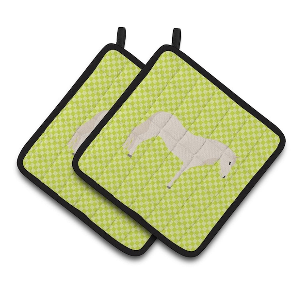 Carolines Treasures Paso Fino Horse Green Pair of Pot Holders - BB7731PTHD