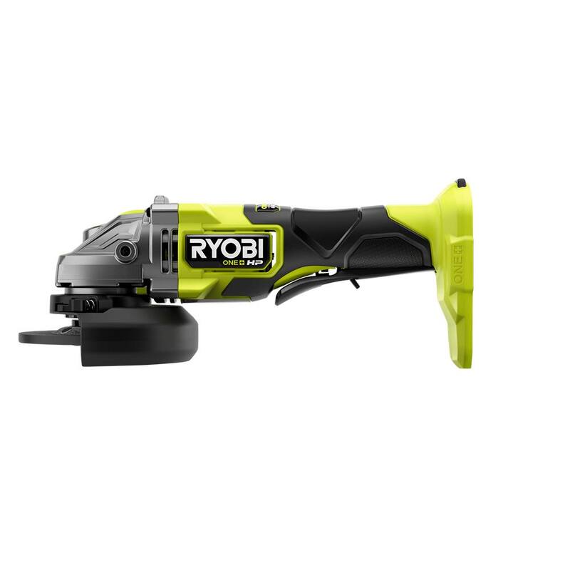 RYOBI ONE+ HP 18V Amoladora angular inalámbrica con motor sin escobillas de 4-1/2 pulgadas, juego con batería de alto rendimiento de 4.0 Ah y cargador - PBLAG01K1.