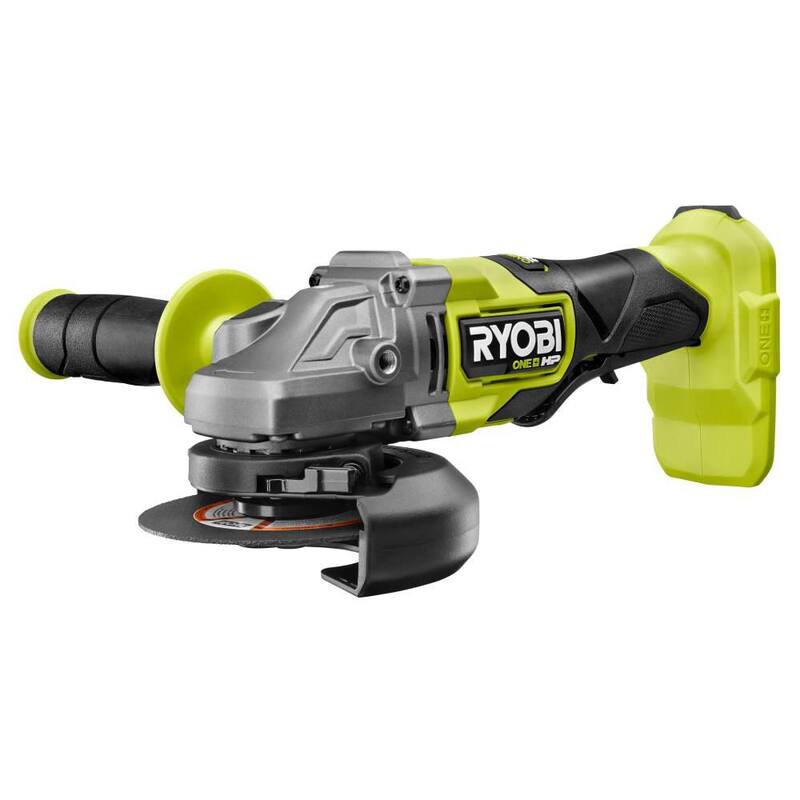 RYOBI ONE+ HP 18V Amoladora angular inalámbrica con motor sin escobillas de 4-1/2 pulgadas, juego con batería de alto rendimiento de 4.0 Ah y cargador - PBLAG01K1.