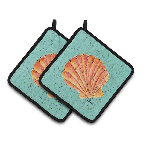 Carolines Treasures Shells Pair of Pot Holders, 7.5 x 3 x 7.5 in. - 8523PTHD