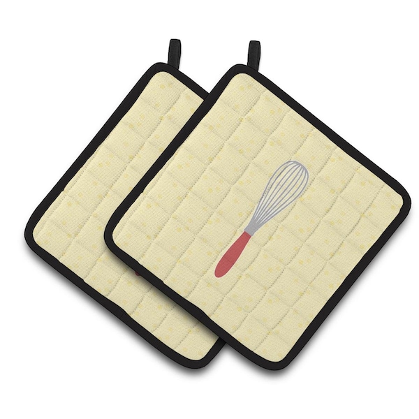 Carolines Treasures Wisk on Yellow Pair of Pot Holders - BB7287PTHD