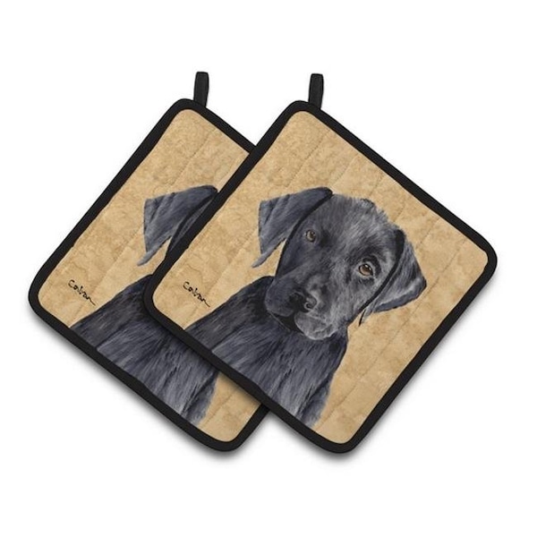 Carolines Treasures Carolines Treasures SC9136PTHD Labrador Wipe Your Paws Pair of Pot Holders; 7.5 x 3 x 7.5 in. - SC9136PTHD