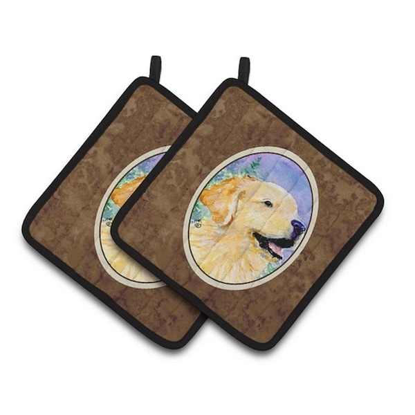 Carolines Treasures Golden Retriever Pair of Pot Holders, 7.5 x 3 x 7.5 in. - SS8904PTHD