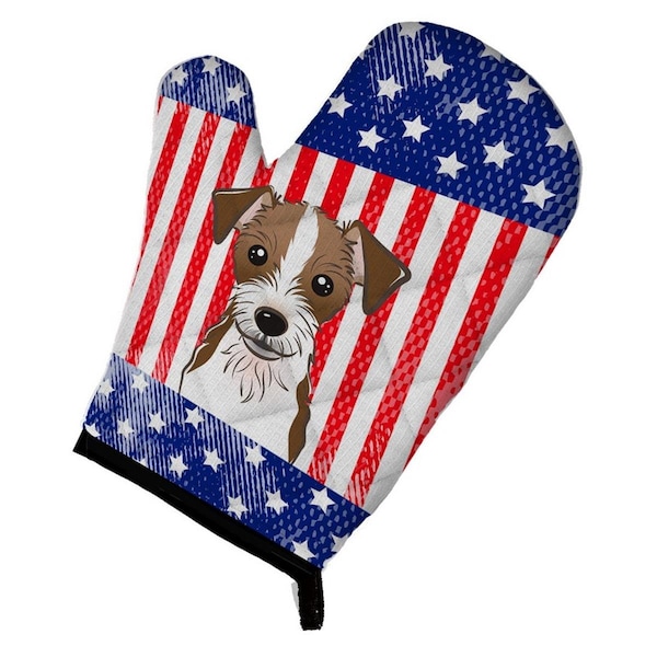 Carolines Treasures American Flag and Jack Russell Terrier Oven Mitt - BB2132OVMT