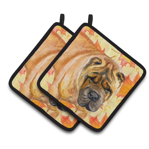 Carolines Treasures Shar Pei Fall Pair of Pot Holders - BB9922PTHD