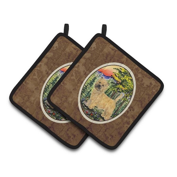 Carolines Treasures Cairn Terrier Pair of Pot Holders, 7.5 x 3 x 7.5 in. - SS8229PTHD