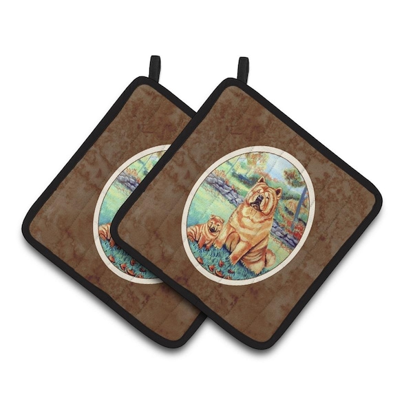 Carolines Treasures Chow Chow Mommas Love Pair of Pot Holders - 7057PTHD