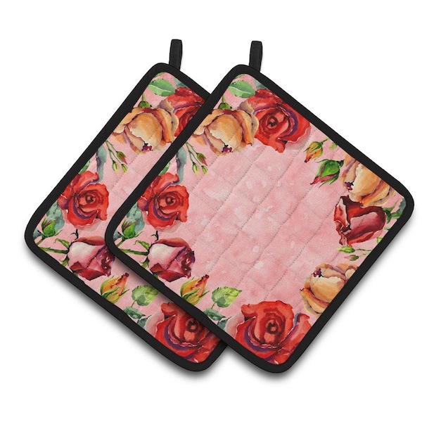 Carolines Treasures Roses Pair of Pot Holders - CK1700PTHD
