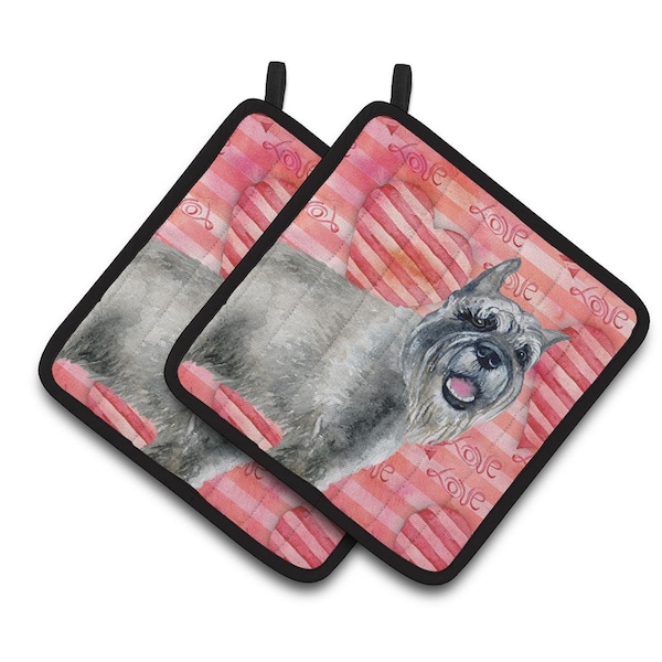 Carolines Treasures Schnauzer Love Pair of Pot Holders - BB9749PTHD