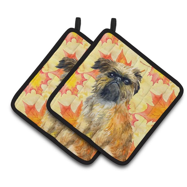 Carolines Treasures Brussels Griffon Fall Pair of Pot Holders - BB9948PTHD