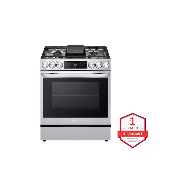 Almo 6.3 cu. ft. Dual Fuel Slide-in Range, ProBake Convection, InstaView, ThinQ, Air Fry & Sous-Vide - LSDL6336F
