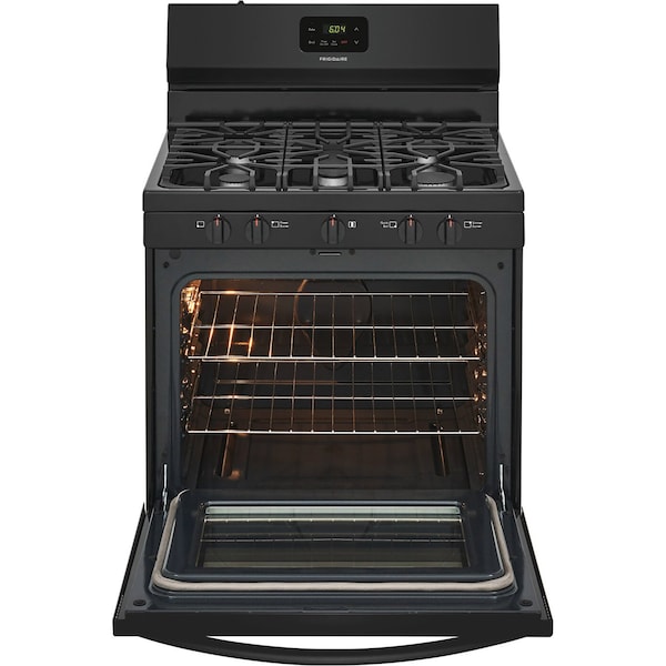 Almo 30-in. Gas Freestanding Range with Continuous Grates, Manual Clean, and Storage Drawer - Black - FCRG3052AB