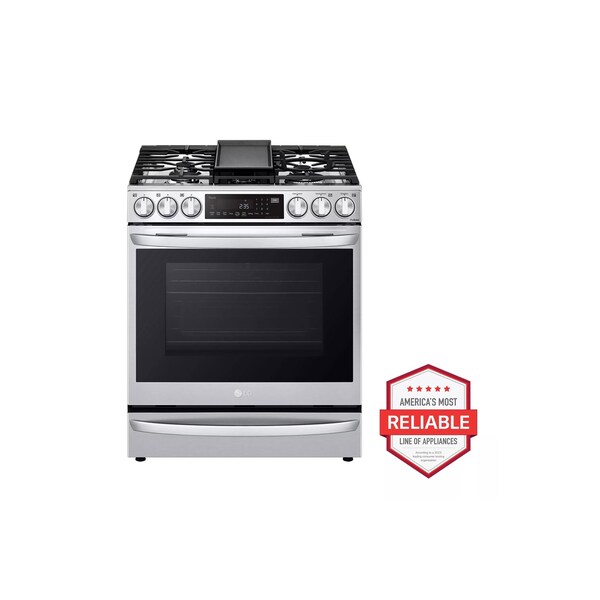Almo 6.3 cu. ft. Gas Single Oven Slide-In Range with InstaView, Air Fry, and Air SousVide Technology - LSGL6337F