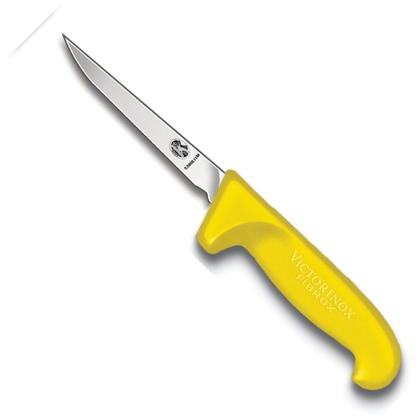 Swiss Army Brands Victorinox 41824 Kitchen Fibrox Pro - Haccp Yellow Poultry - Medium Handle, 4In Boning Blade - VIC-5.5908.11M
