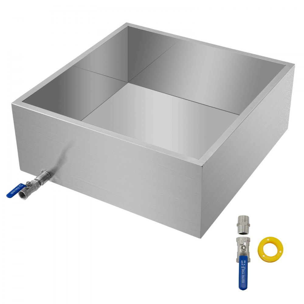 VEVOR Maple Syrup Evaporator Pan 24x24x9.5 Inch Stainless Steel Maple Syrup Boiling Pan with Valve - ZFQ2X200000000001V0