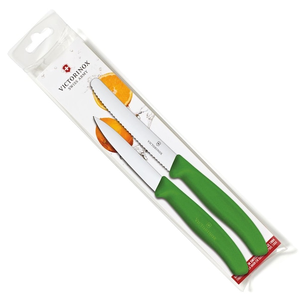 Swiss Army Brands Victorinox Kitchen Swiss Classic Pillow Packs 40.5In Utility & 30.25In Paring Green Packaged Map - VIC-6.7833.7606.4US1