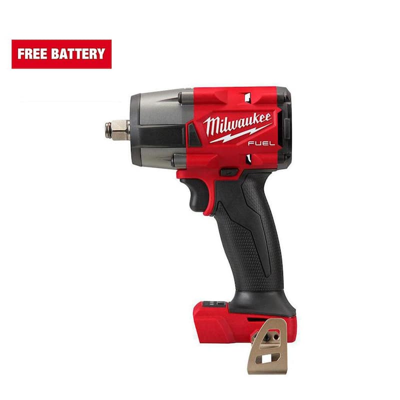 Llave de impacto inalámbrica sin escobillas Milwaukee M18 FUEL Gen-2 de 18V con medio torque y anillo de fricción de ion de litio 1/2 in. (Herramienta solamente) - 2962-20