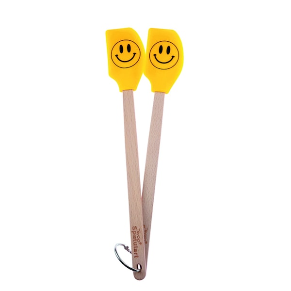 Tovolo Spatulart 1.7 in. W X 8 in. L Yellow/Black Silicone/Wood Mini Spatula - 80-6252