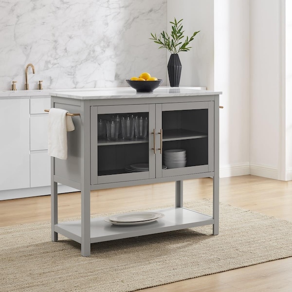 Kd Cama De Bebe 36.5 x 40 x 40 in. Kitchen Island, Navy - KD3049111