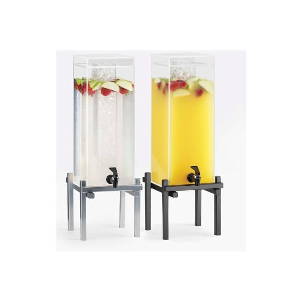 Cal Mil Plastics Cal-Mil 1132-3-74 One by One Iced Beverage Dispenser 3 Gallon 10-1/4"W x 10-1/4"D x 25-1/2"H Silver - 1132-3-74